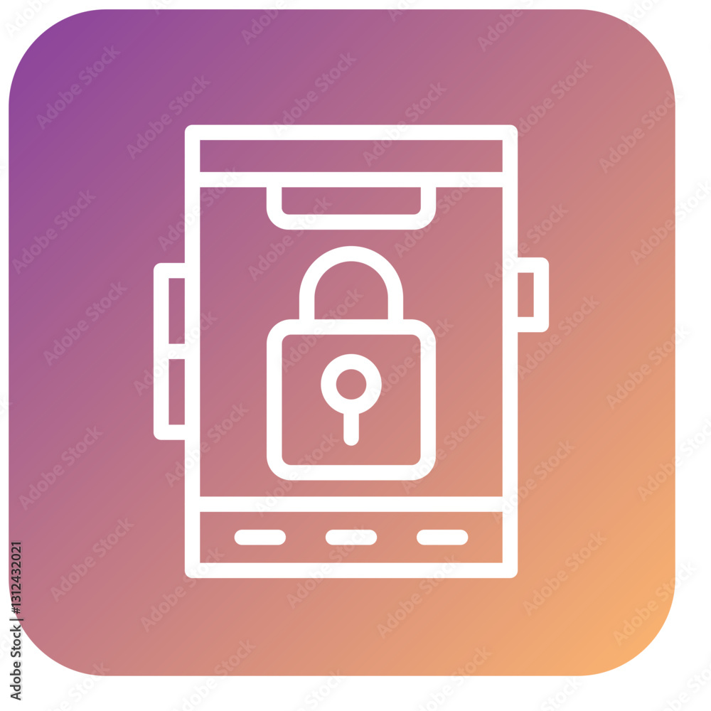 Vector Design Mobile Lock Icon Style
