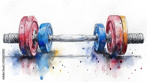 dumbbells clipart watercolor art illustration detailed illustration