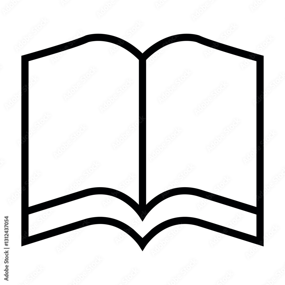 Simple book icon vector, book line icon, study book, text book flat linear style icon vector isolated on white background. Simple book icon vector, book line icon, study book, text book flat linear style icon vector isolated on white background.