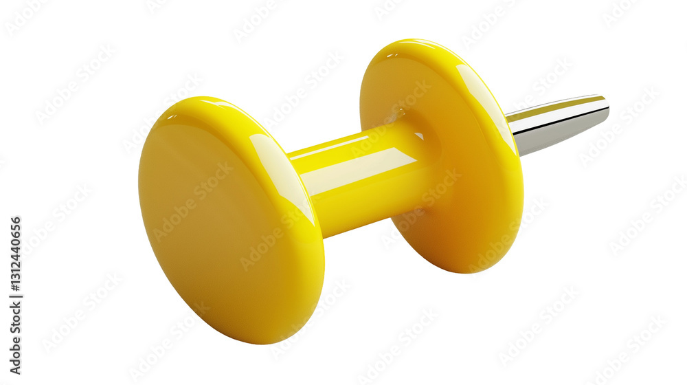 3D realistic pushpin with a sleek and detailed design, isolated on a white background. High-resolution image perfect for presentations, office supplies, and design projects. 3D realistic pushpin with a sleek and detailed design, isolated on a white background. High-resolution image perfect for presentations, office supplies, and design projects.