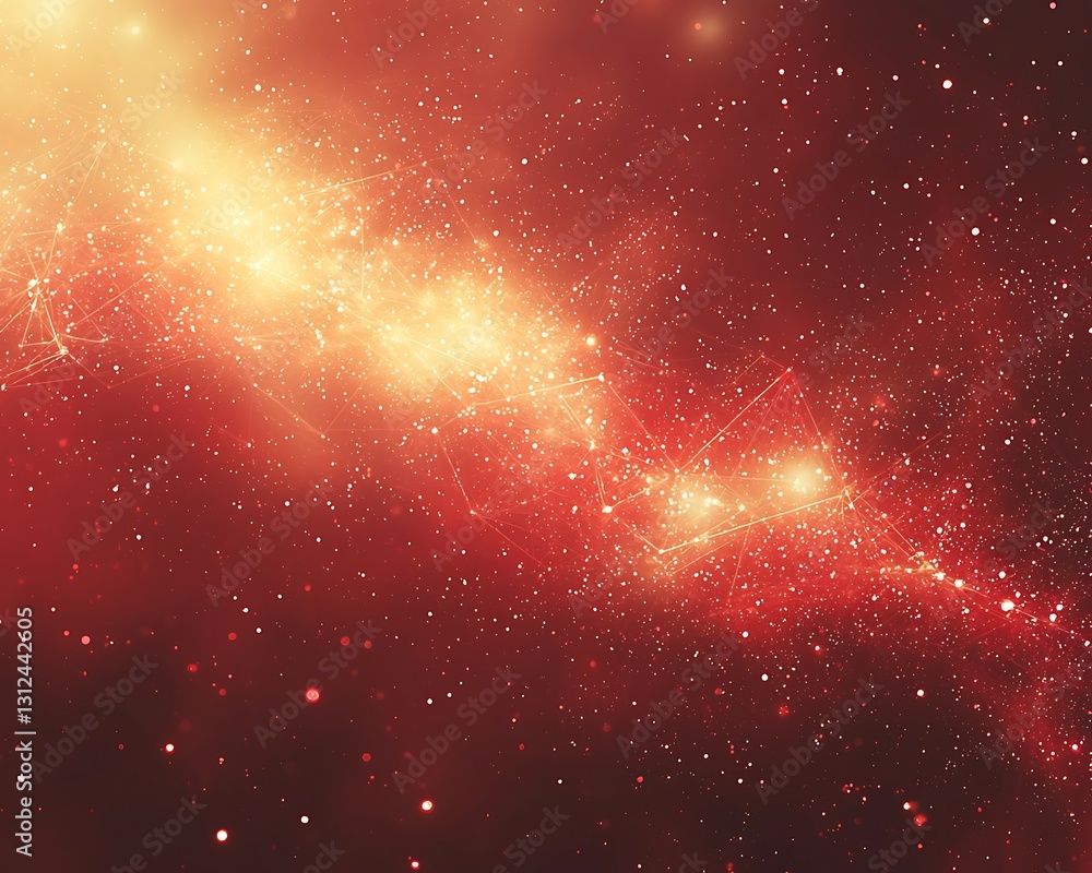 Fototapeta premium Red Nebula Cosmic Dust Cloud
