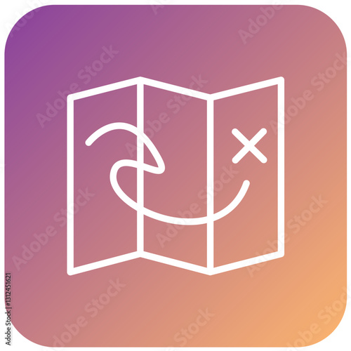 Vector Design Treasure Map Icon Style