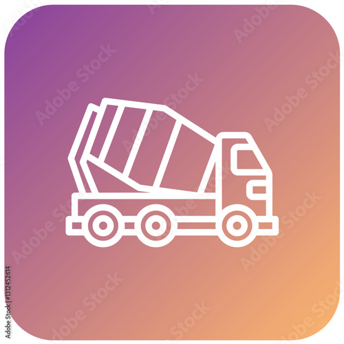 Vector Design Concrete Mixer Truck Icon Style