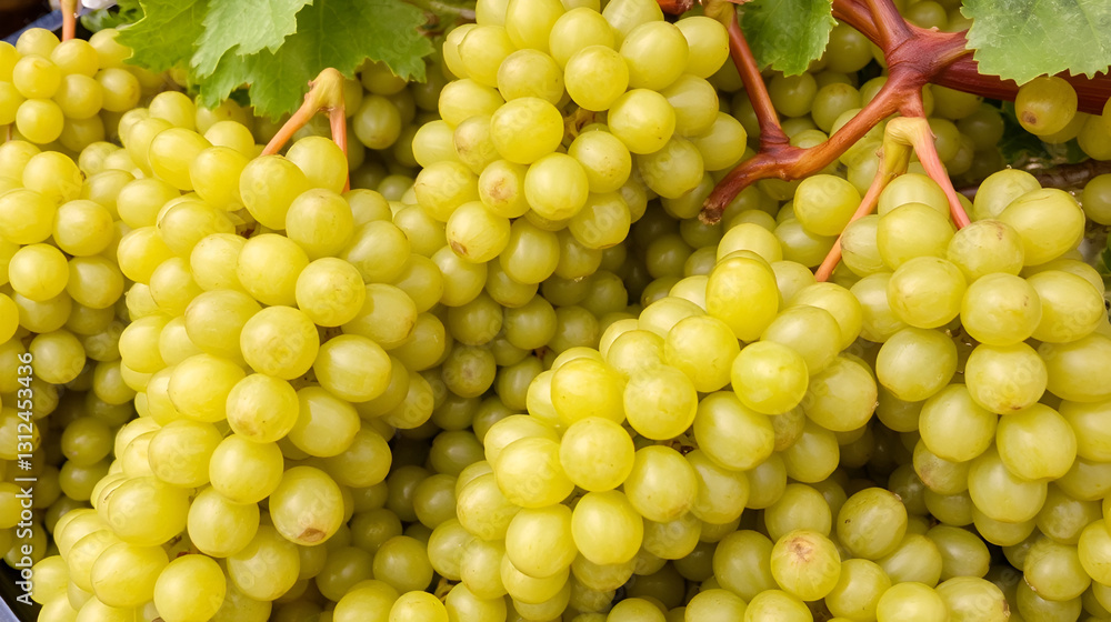 Freshly harvested green grapes ready for the market. Freshly harvested green grapes ready for the market.
