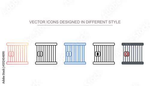 Prison icon design with white background stock illustration
