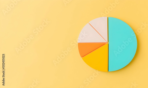 Free Download Colorful Pie Chart on Bright Yellow Background for Business Insights - GFXLoad