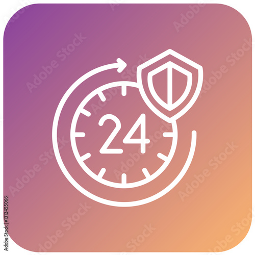 Vector Design 24 Hours Service Icon Style