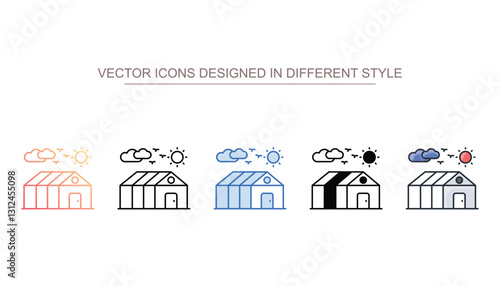 Conservatory icon design with white background stock illustration