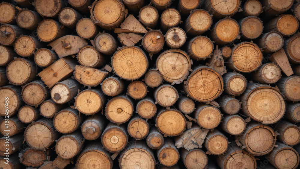 Stacked logs arranged in a natural pattern showcasing the rustic beauty and texture of wooden materials. Stacked logs arranged in a natural pattern showcasing the rustic beauty and texture of wooden materials.