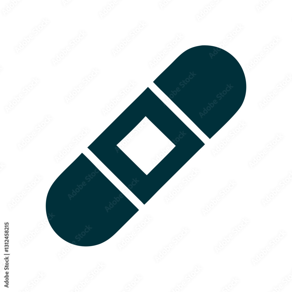 Bandage medical icon in black silhouette style