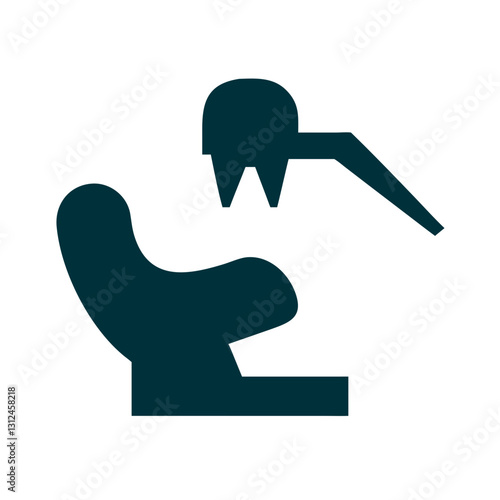 Dental chair icon in black silhouette style