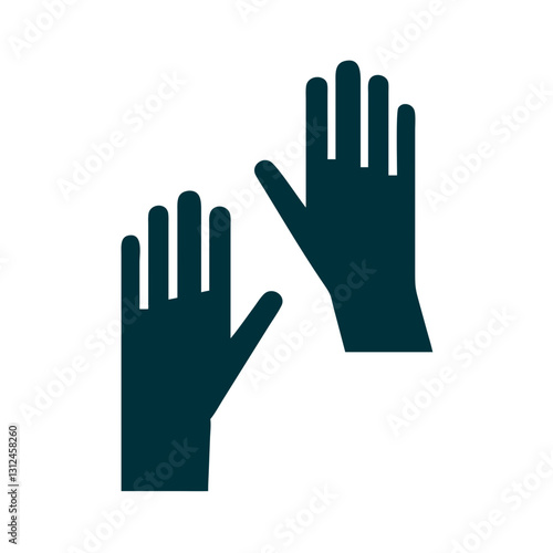 Medical gloves icon in black silhouette style
