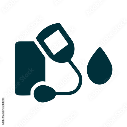Blood pressure monitor icon in black silhouette style