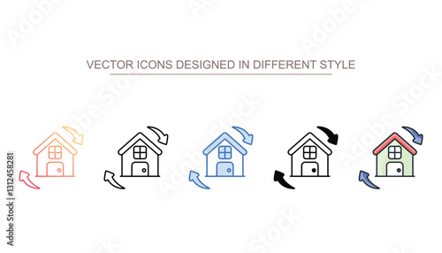 Home Relocation icon design with white background stock illustration