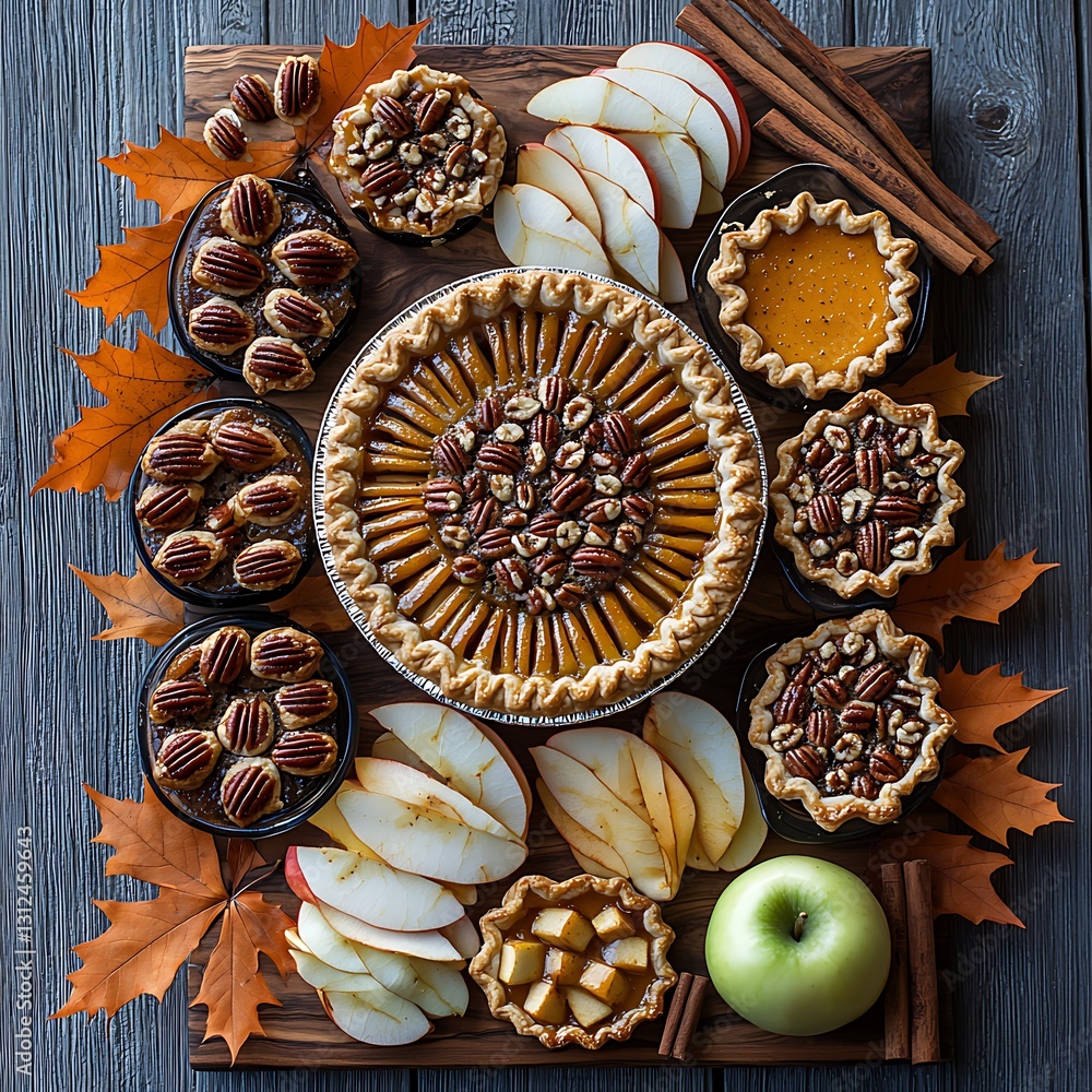 Autumn Pie Platter for Thanksgiving Feast. Autumn Pie Platter for Thanksgiving Feast.