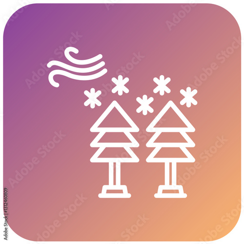 Vector Design Snow Forest Icon Style