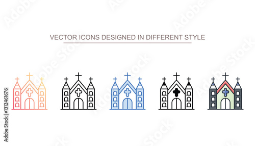 Monastery icon design with white background stock illustration