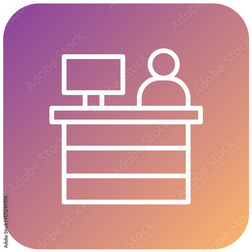 Vector Design Counter Desk Icon Style