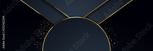 Dark blue abstract design with gold accents and glitter; ideal for website backgrounds