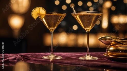 Wallpaper Mural Elegant cocktails served in martini glasses, adorned with a lime slice, create a celebratory ambiance. Torontodigital.ca