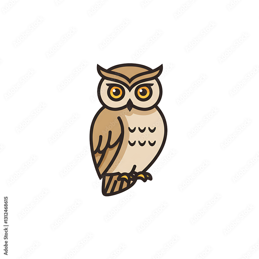 Owl Illustration with Distinctive Features and Warm Tones for Creative Projects Owl Illustration with Distinctive Features and Warm Tones for Creative Projects