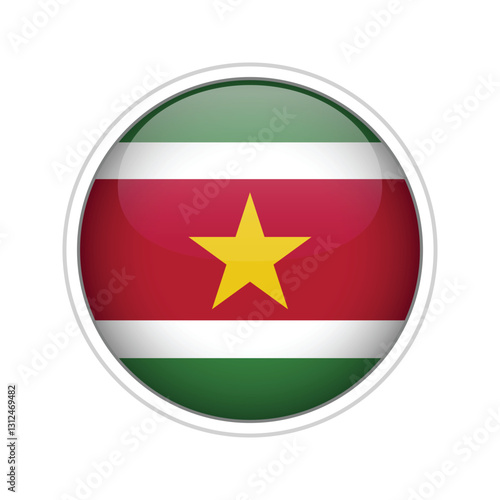 Surinam flag as round glossy icon Free Download Surinam flag as round glossy icon - GFXLoad