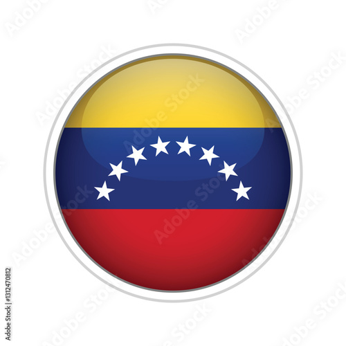 Venezuela flag as round glossy icon Free Download Venezuela flag as round glossy icon - GFXLoad