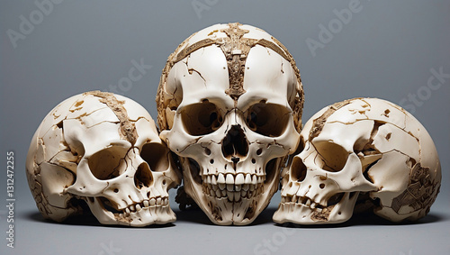 Intricate Human Skull Displaying Detailed Anatomy and Structure