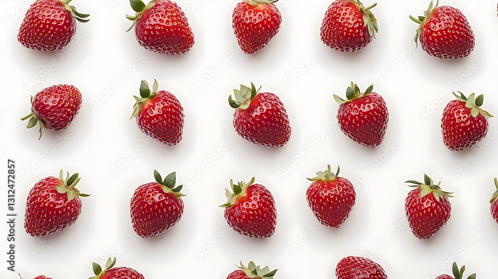 Strawberries spread on white. Backdrop for culinary blog or promotion Strawberries spread on white. Backdrop for culinary blog or promotion
