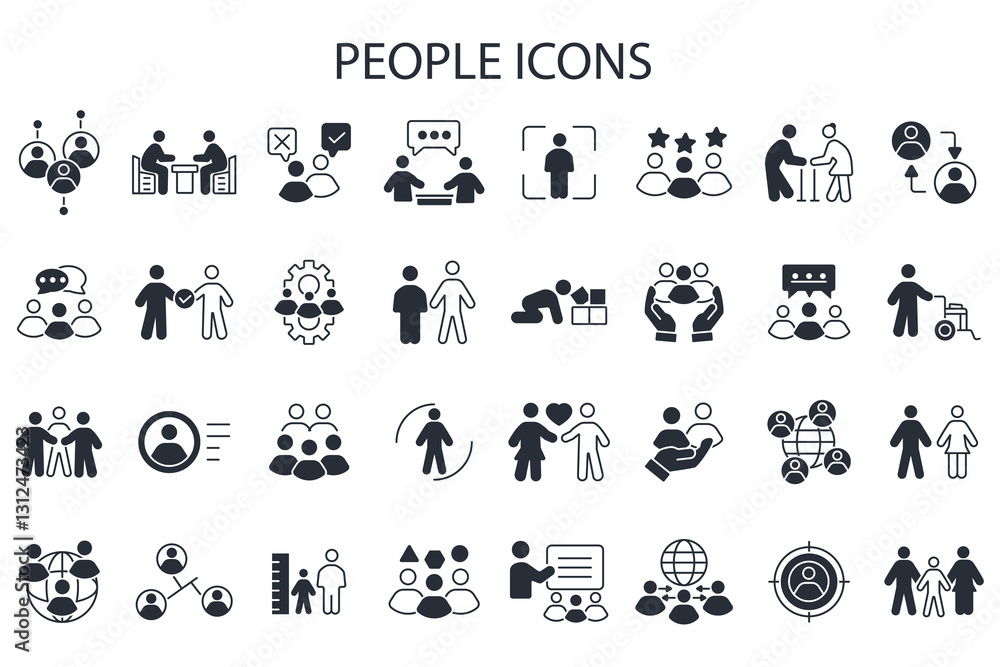 People icon set.vector.Editable stroke.linear style sign for use web design,logo.Symbol illustration. People icon set.vector.Editable stroke.linear style sign for use web design,logo.Symbol illustration.
