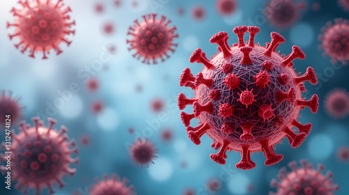 Influenza virus, medically accurate illustration