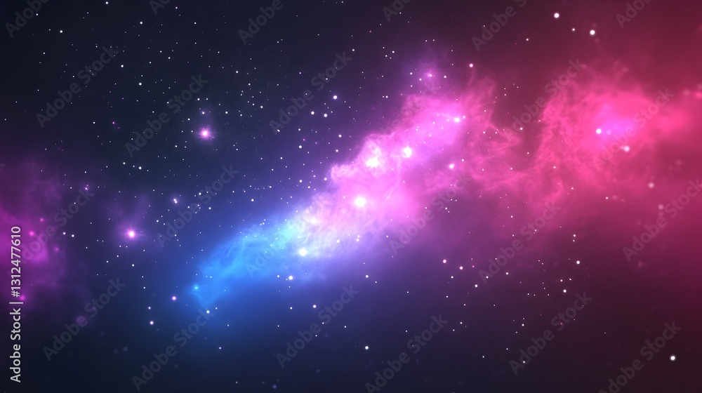 Colorful nebula and sparkling stars in the vast deep space Colorful nebula and sparkling stars in the vast deep space