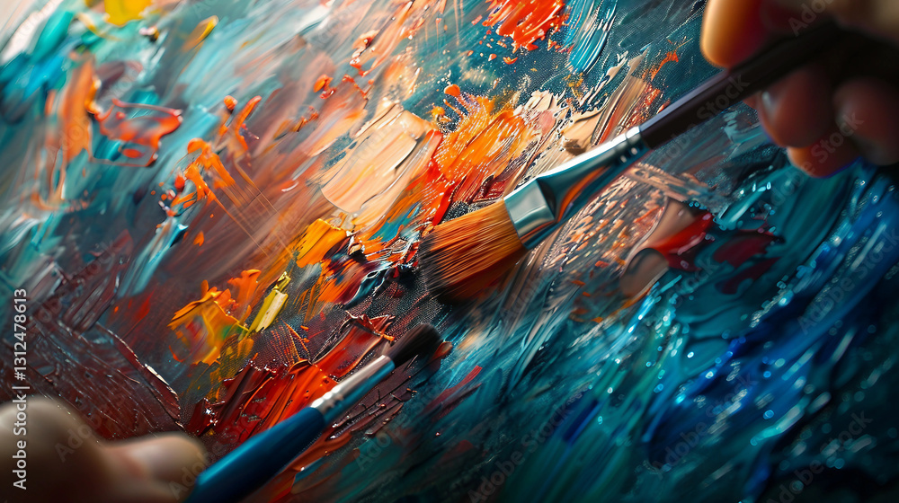 Obraz premium Capturing Emotion Through Brush Strokes by a Painter