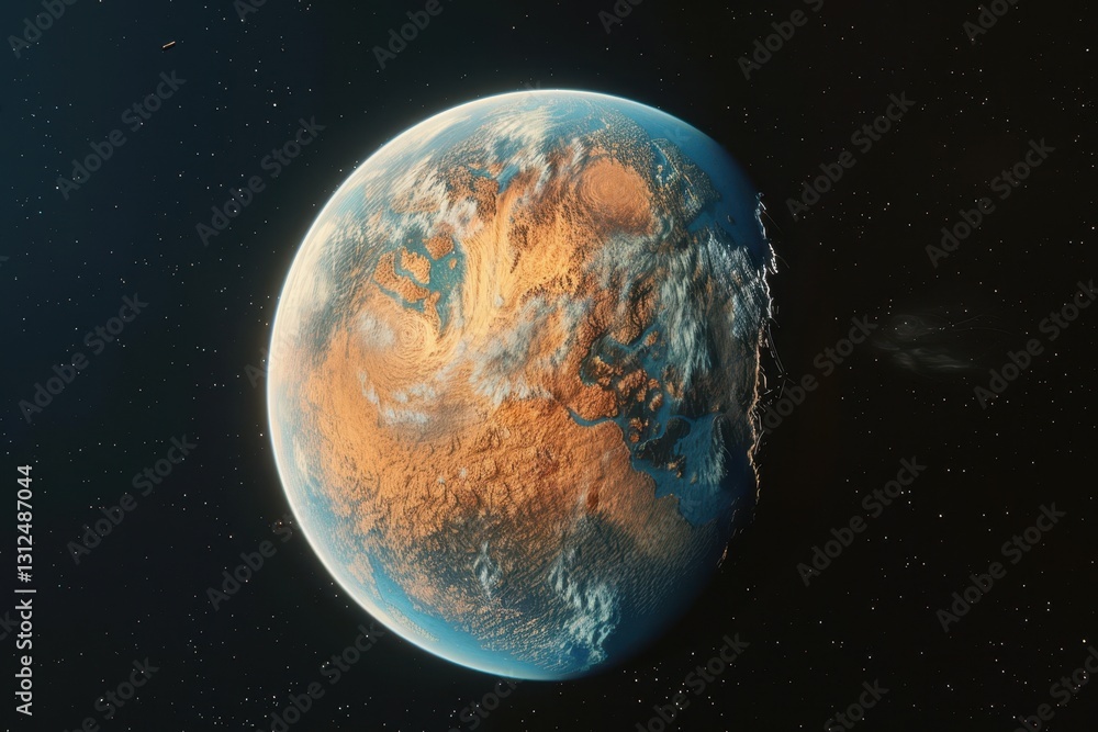 Naklejka premium Terraforming progress tracker planetary changes in space exploration