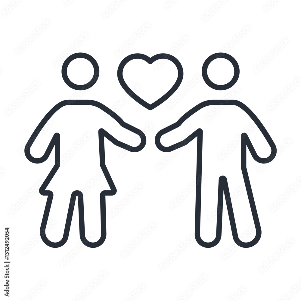 couple icon. vector.Editable stroke.linear style sign for use web design,logo.Symbol illustration. couple icon. vector.Editable stroke.linear style sign for use web design,logo.Symbol illustration.