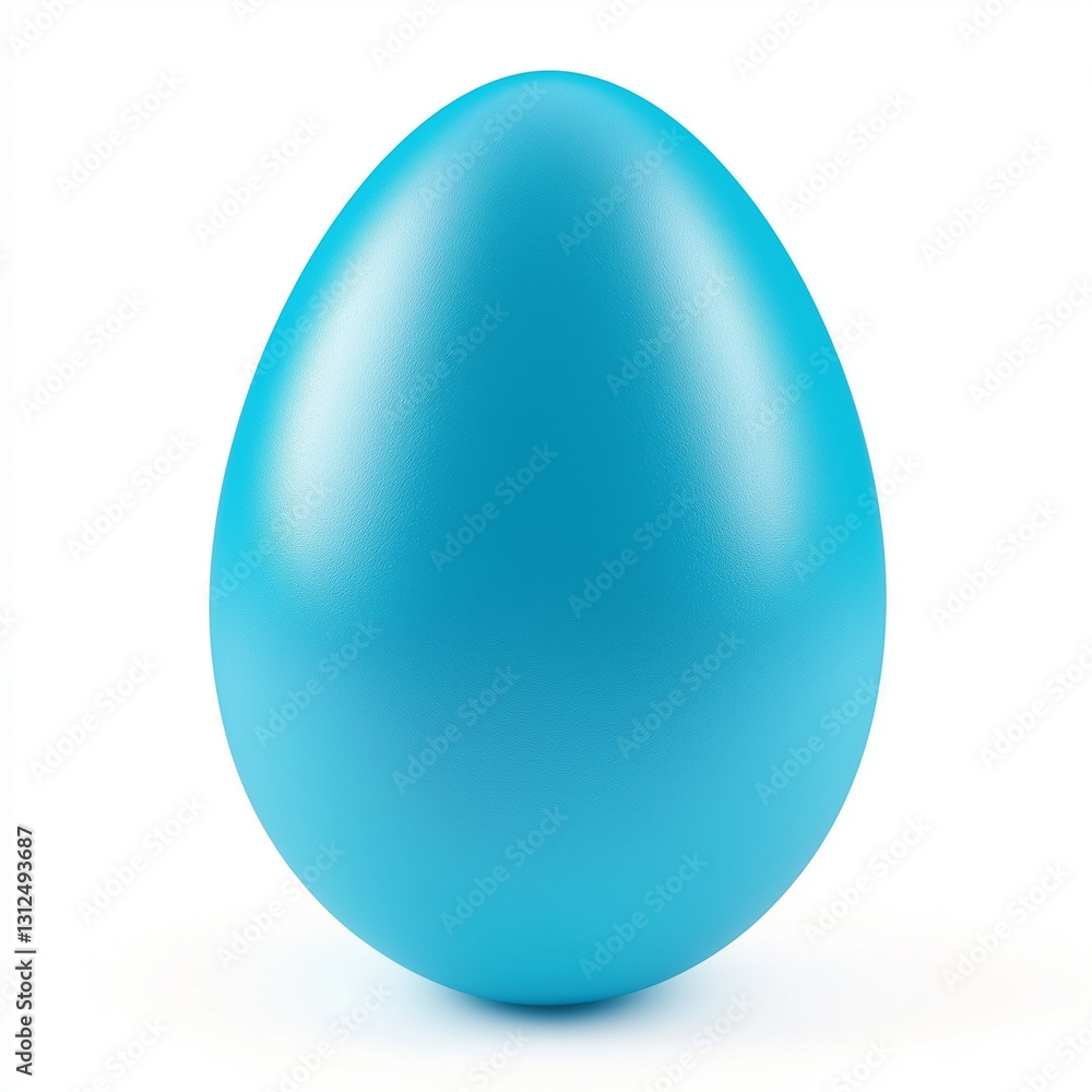 simple blue easter egg isolated on white background