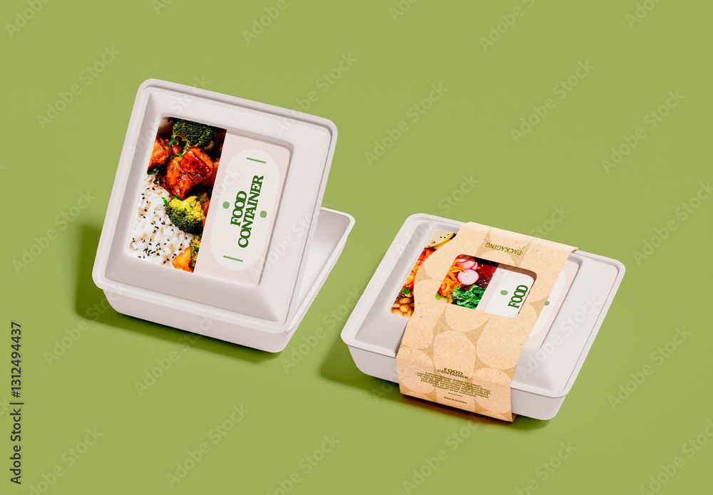 Food Containers Mockup Stock Template | Adobe Stock