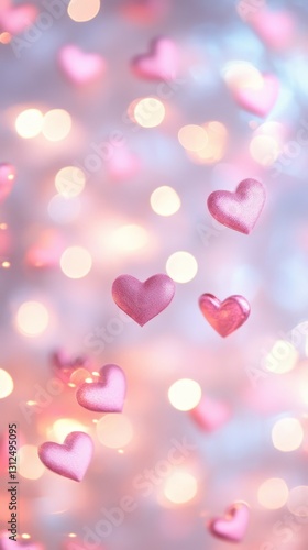 Pink Hearts Bokeh: A Valentine's Day Dream. Floating Hearts, Love & Romance, Perfect for Backgrounds and Wallpapers.