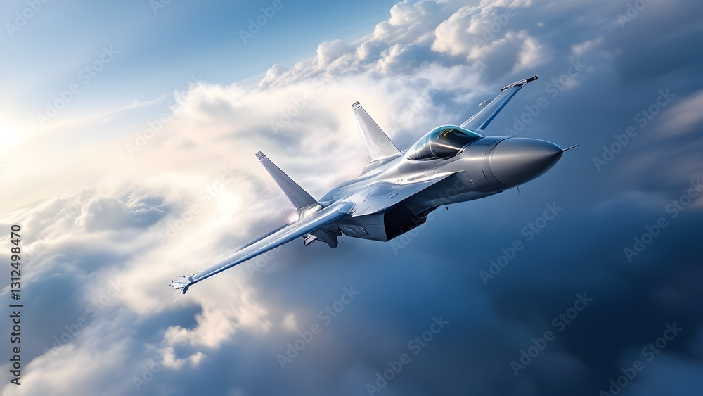 Obraz premium Fighter Jet Breaking the Sound Barrier with Vapor Cone