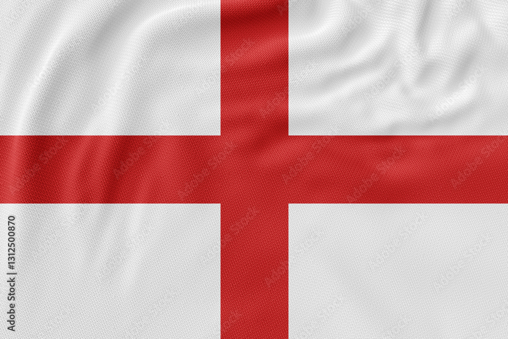 Red and white cross flags waving, symbols of England and Denmark, European nations Red and white cross flags waving, symbols of England and Denmark, European nations