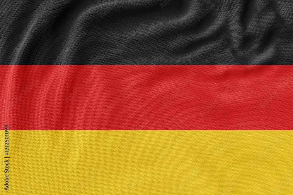 3D illustration of the waving flag of Germany with patriotic symbols and vibrant colors 3D illustration of the waving flag of Germany with patriotic symbols and vibrant colors
