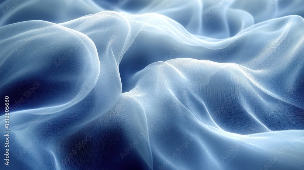 Obraz premium Abstract Blue Silk Waves: A Textured Dream