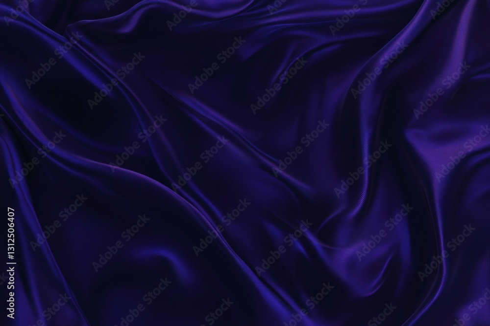 Obraz premium Elegant Deep Purple Fabric Waves, Rich Luxurious Texture and Fluid Drapes