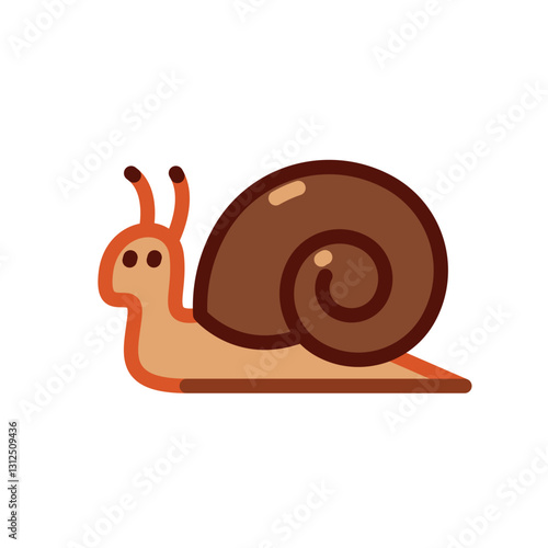 snail emoji modern vector illustration on white background