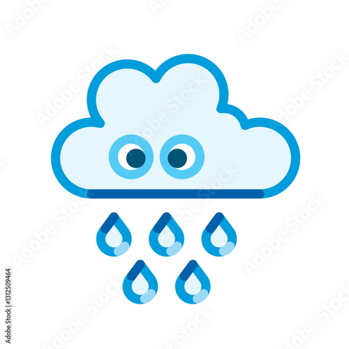 funny rainy cloud with eyes emoji