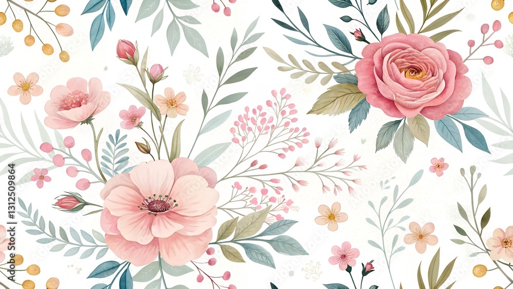 custom made wallpaper toronto digitalseamless pattern with flowers