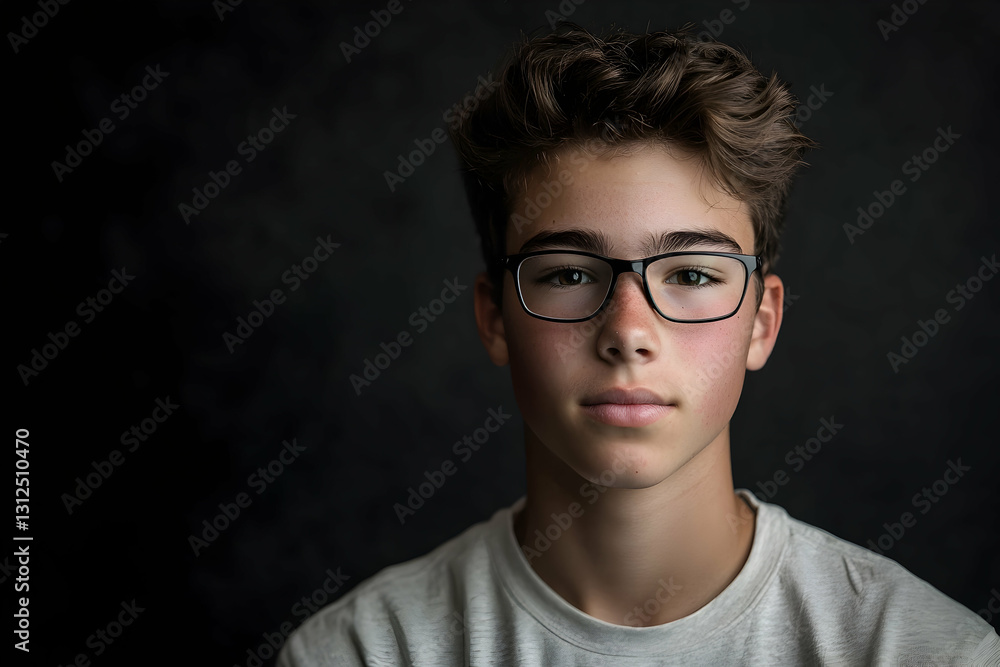 Adolescent studio portrait with soft lighting Adolescent studio portrait with soft lighting