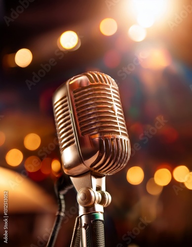 Vintage microphone on stage 2