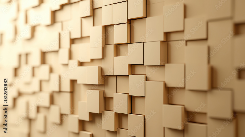 Textured wall with abstract geometric shapes in beige tones, creating modern aesthetic Textured wall with abstract geometric shapes in beige tones, creating modern aesthetic