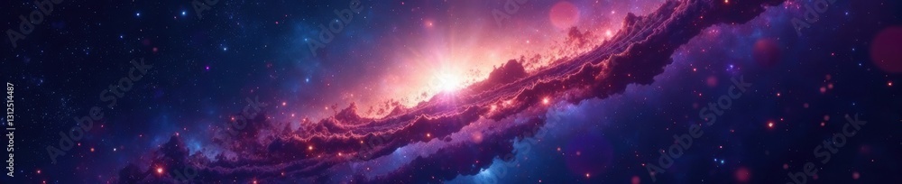 Fototapeta premium Distant galaxies, glittering starscape, dark matter, stellar, galaxies, awe